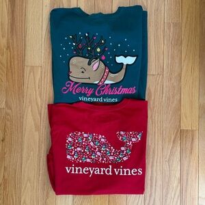 Vineyard Vines Bundle Christmas Whale Shirts - Red and Green Size S